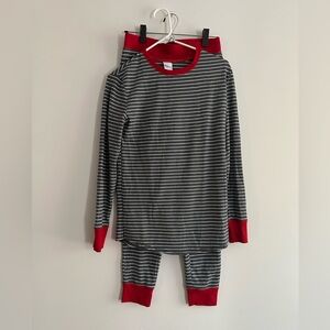 Target Pajamas. Size Small. Grey/white stripe with red trim.